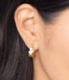 SMALL GOLD TEXTURED SCALLOPED HOOPS