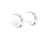 SMALL SILVER TEXTURED SCALLOPED HOOPS
