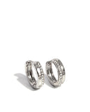 SMALL SILVER RHINESTONE HOOPS