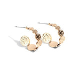 SMALL GOLD TEXTURED SCALLOPED HOOPS