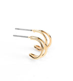 GOLD CRESCENT HUGGIE HOOPS