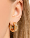 SMALL GOLD WIDE STRIPED DESIGN HOOP