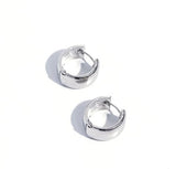 SMALL HUGGIE WIDE SILVER HOOPS