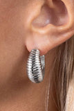 SMALL SILVER TEXTURED HOOPS