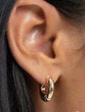 SMALL THICK TEXTURED GOLD HOOPS