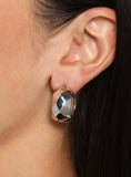 SMALL SILVER PATTERNED HOOPS