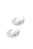 SMALL SILVER TEXTURED HOOPS