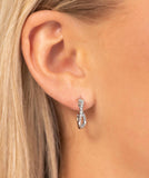TINY SILVER HELIX HOOPS WITH RHINESTONES