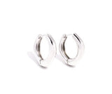 MEDIUM THICK SILVER ROUNDED SQUARE HOOPS