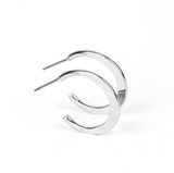 SMALL SILVER FLAT SHINY HOOPS