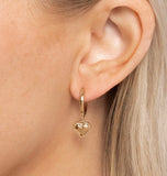 TINY GOLD HEART HOOP