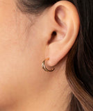GOLD CRESCENT HUGGIE HOOPS