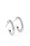 TINY SILVER RHINESTONE HOOPS