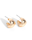 SMALL GOLD CONCAVE SHINY HOOPS