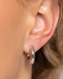 SMALL THICK TEXTURED SILVER HOOPS