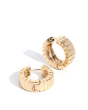 SMALL GOLD WIDE STRIPED DESIGN HOOP