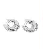 SMALL THICK TEXTURED SILVER HOOPS