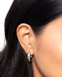 SMALL SILVER RHINESTONE HOOPS