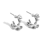 SMALL SILVER EMBELLISHED HOOPS