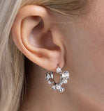 SMALL SILVER EMBELLISHED HOOPS