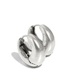 SMALL SILVER BEVELED HOOPS