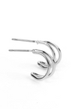 SILVER CRESCENT HUGGIE HOOPS