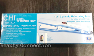 Farouk CHI Digital Nano Technology 1 1/4" Ceramic Hair Styling Flat Iron Straightener - Blue