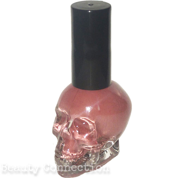 Blackheart Beauty Nude Mauve Skull Bottle Nail Polish Color .4oz